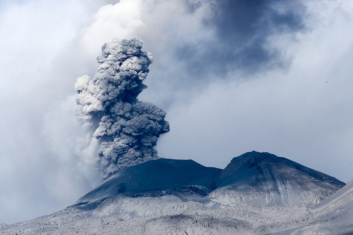 Photo of exploding volcano